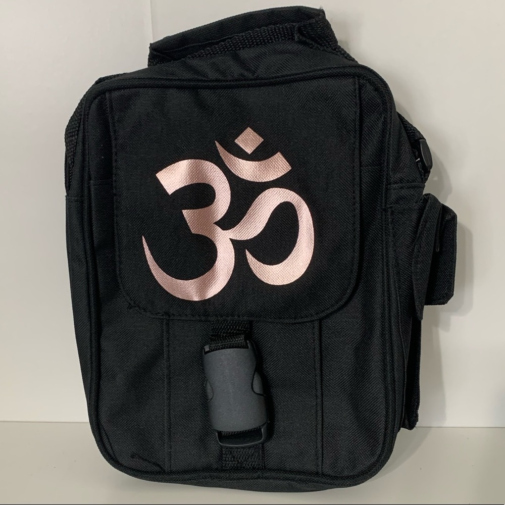 OM Yoga Travel Park Festival Crossbody Stash Bag Aum Rose Gold NWOT